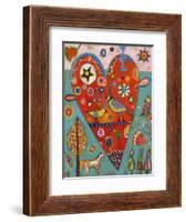 Love Birds Heart-Jill Mayberg-Framed Giclee Print