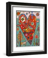 Love Birds Heart-Jill Mayberg-Framed Giclee Print