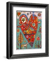 Love Birds Heart-Jill Mayberg-Framed Giclee Print