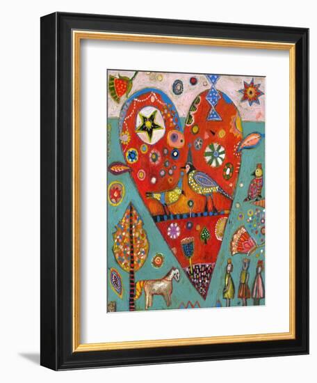 Love Birds Heart-Jill Mayberg-Framed Giclee Print