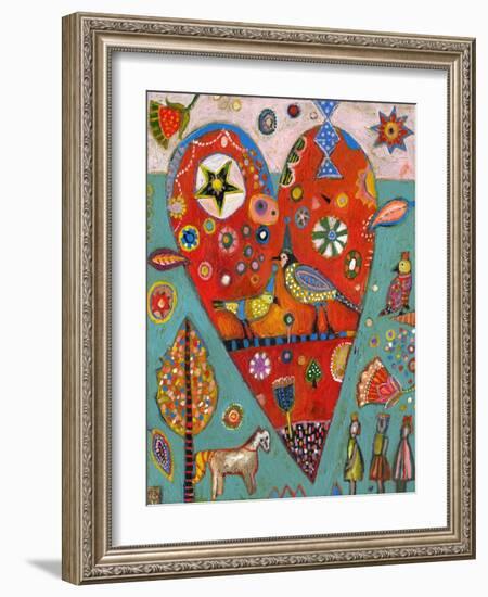 Love Birds Heart-Jill Mayberg-Framed Giclee Print