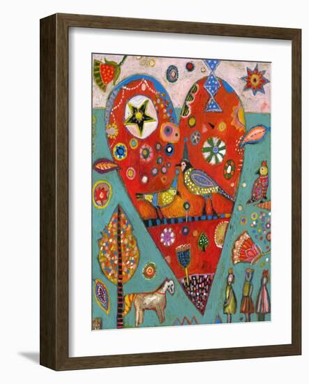 Love Birds Heart-Jill Mayberg-Framed Giclee Print