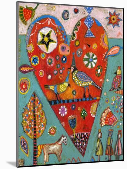 Love Birds Heart-Jill Mayberg-Mounted Giclee Print