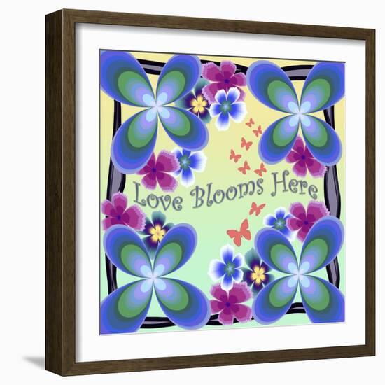 Love Blooms Here-Fractalicious-Framed Giclee Print