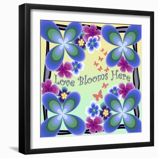 Love Blooms Here-Fractalicious-Framed Giclee Print