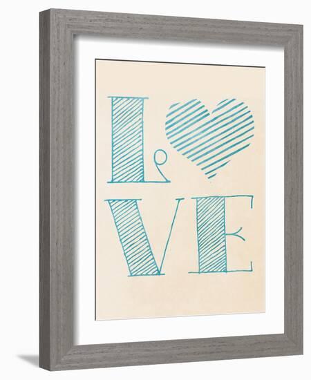 Love Blue Heart-Sd Graphics Studio-Framed Art Print