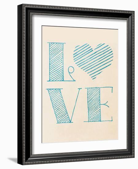 Love Blue Heart-Sd Graphics Studio-Framed Art Print