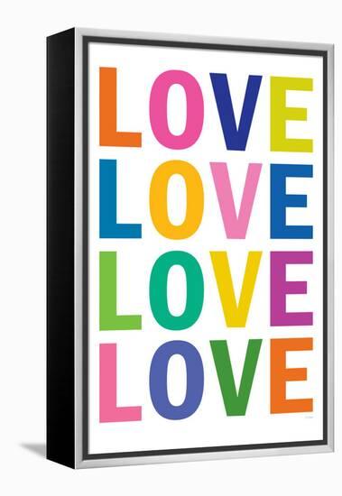 Love (Colorful, White)-null-Framed Stretched Canvas