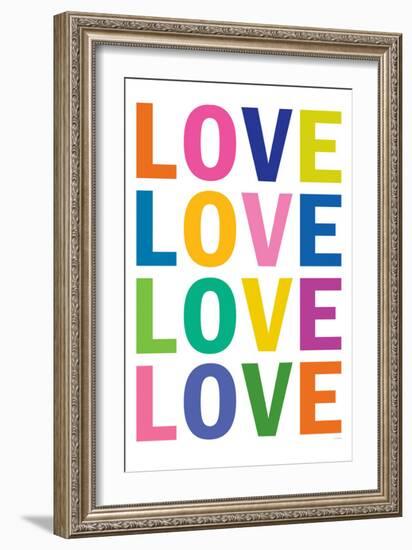 Love (Colorful, White)-null-Framed Art Print