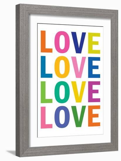 Love (Colorful, White)-null-Framed Art Print