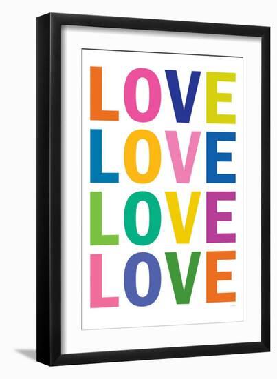 Love (Colorful, White)--Framed Art Print