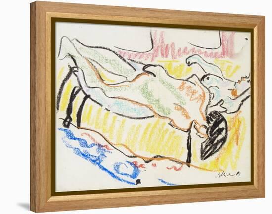 Love Couple in Studio (Two Nude), 1908-1909-Ernst Ludwig Kirchner-Framed Premier Image Canvas