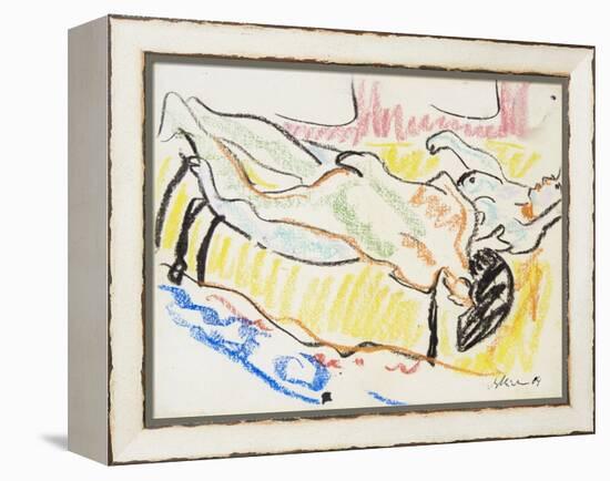 Love Couple in Studio (Two Nude), 1908-1909-Ernst Ludwig Kirchner-Framed Premier Image Canvas