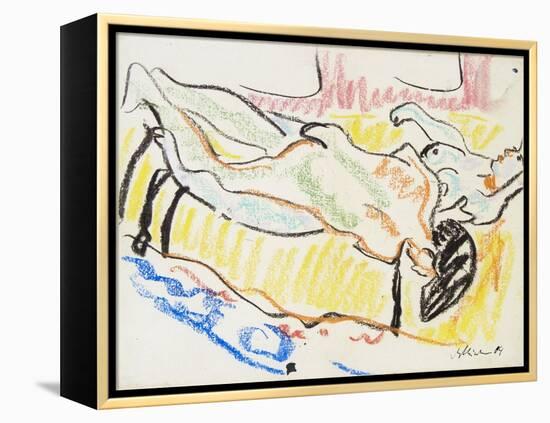 Love Couple in Studio (Two Nude), 1908-1909-Ernst Ludwig Kirchner-Framed Premier Image Canvas