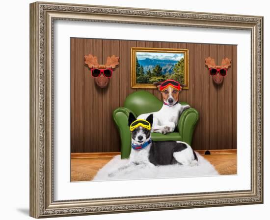 Love Couple Sofa Dogs-Javier Brosch-Framed Photographic Print