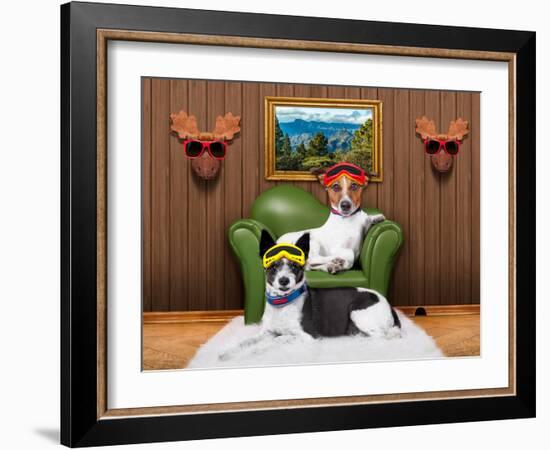 Love Couple Sofa Dogs-Javier Brosch-Framed Photographic Print