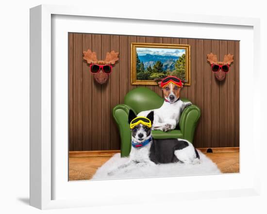 Love Couple Sofa Dogs-Javier Brosch-Framed Photographic Print