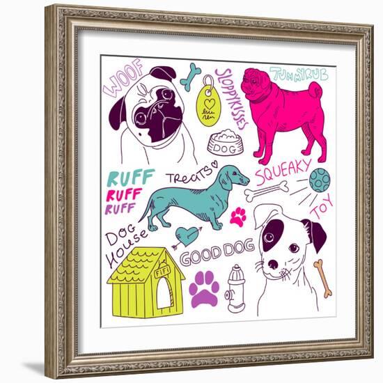 Love Dogs! Vector Doodles Set-Alisa Foytik-Framed Art Print