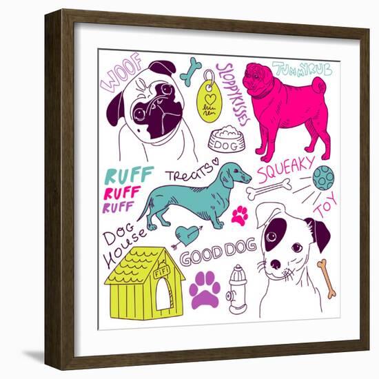 Love Dogs! Vector Doodles Set-Alisa Foytik-Framed Art Print