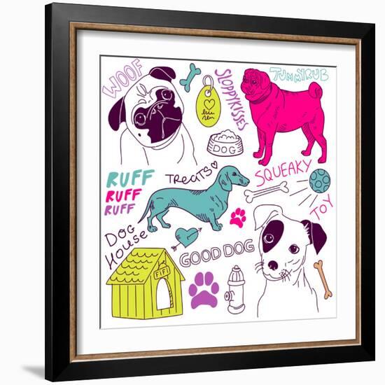 Love Dogs! Vector Doodles Set-Alisa Foytik-Framed Art Print