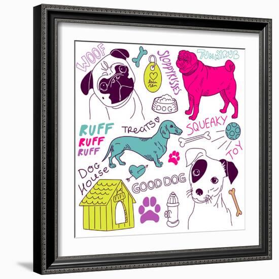 Love Dogs! Vector Doodles Set-Alisa Foytik-Framed Art Print