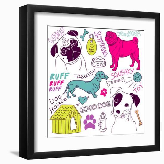 Love Dogs! Vector Doodles Set-Alisa Foytik-Framed Art Print