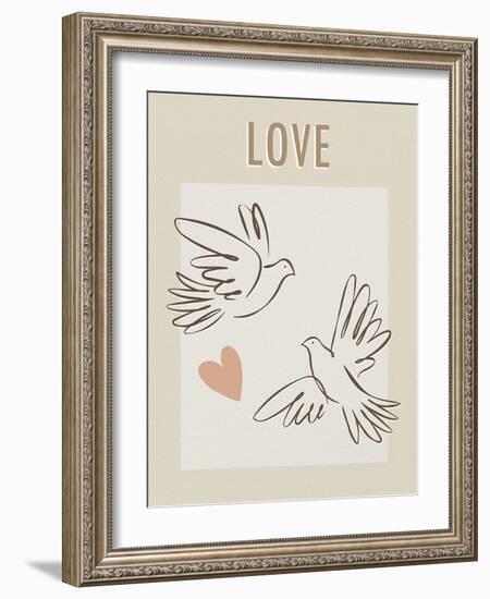 Love Doves-Clara Wells-Framed Giclee Print