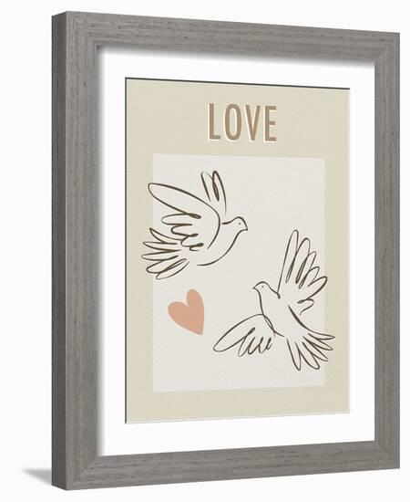 Love Doves-Clara Wells-Framed Giclee Print