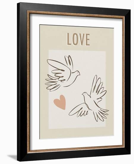 Love Doves-Clara Wells-Framed Giclee Print