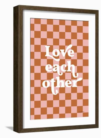 Love Each Other II Checkered-Becky Thorns-Framed Art Print