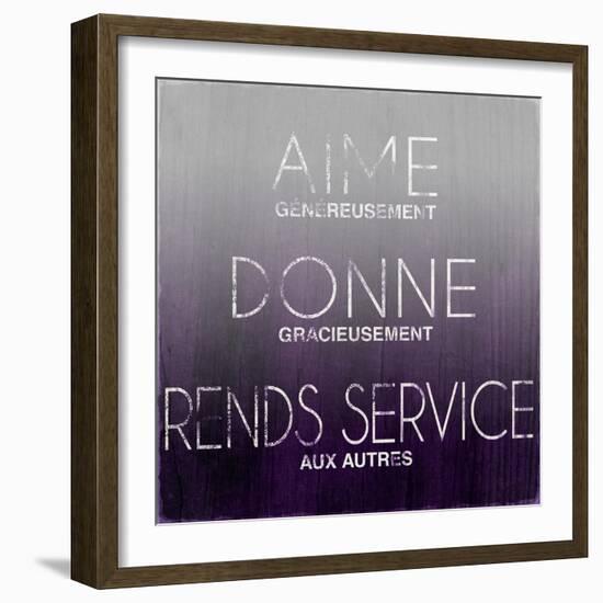 Love, Give, Help (French)-Sd Graphics Studio-Framed Art Print