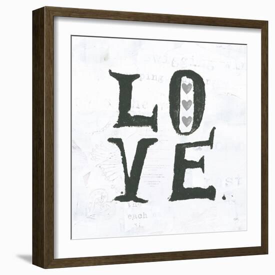 Love Gray Hearts-Kellie Day-Framed Art Print