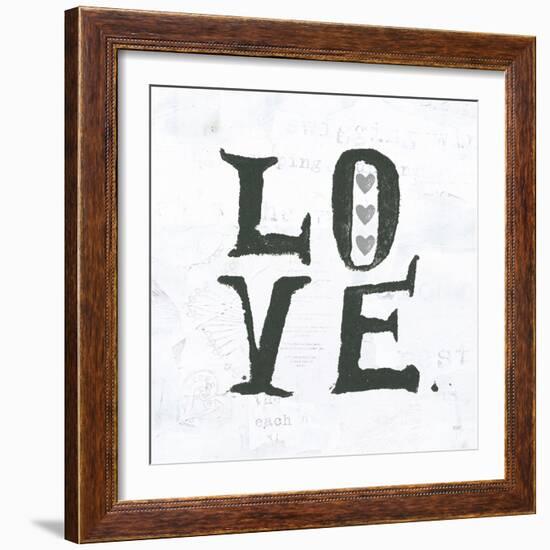 Love Gray Hearts-Kellie Day-Framed Art Print