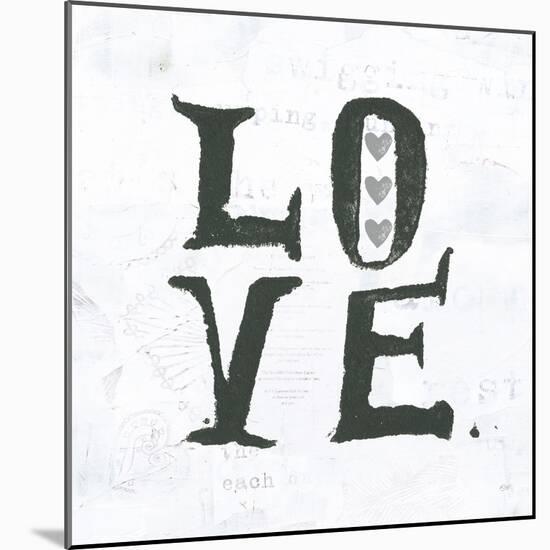 Love Gray Hearts-Kellie Day-Mounted Art Print