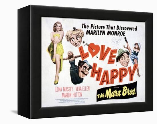 Love Happy, Marilyn Monroe, Marion Hutton, Harpo Marx, Groucho Marx, Chico Marx, 1949-null-Framed Stretched Canvas