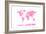 Love Hearts Map of the World Map-Michael Tompsett-Framed Art Print