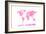 Love Hearts Map of the World Map-Michael Tompsett-Framed Art Print