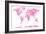 Love Hearts Map of the World Map-Michael Tompsett-Framed Art Print