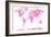 Love Hearts Map of the World Map-Michael Tompsett-Framed Art Print