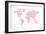 Love Hearts Map of the World Map-Michael Tompsett-Framed Art Print
