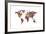 Love Hearts Map of the World-Michael Tompsett-Framed Art Print