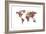 Love Hearts Map of the World-Michael Tompsett-Framed Art Print