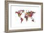 Love Hearts Map of the World-Michael Tompsett-Framed Art Print
