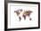 Love Hearts Map of the World-Michael Tompsett-Framed Art Print