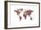 Love Hearts Map of the World-Michael Tompsett-Framed Premium Giclee Print