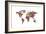 Love Hearts Map of the World-Michael Tompsett-Framed Premium Giclee Print