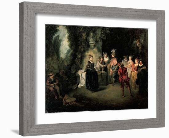 Love in French Theatre-Jean-Antoine Watteau-Framed Giclee Print