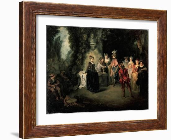 Love in French Theatre-Jean-Antoine Watteau-Framed Giclee Print