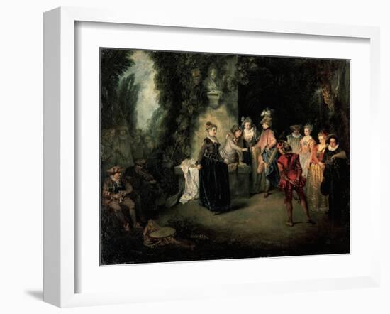 Love in French Theatre-Jean-Antoine Watteau-Framed Giclee Print