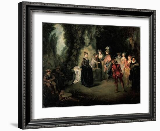 Love in French Theatre-Jean-Antoine Watteau-Framed Giclee Print